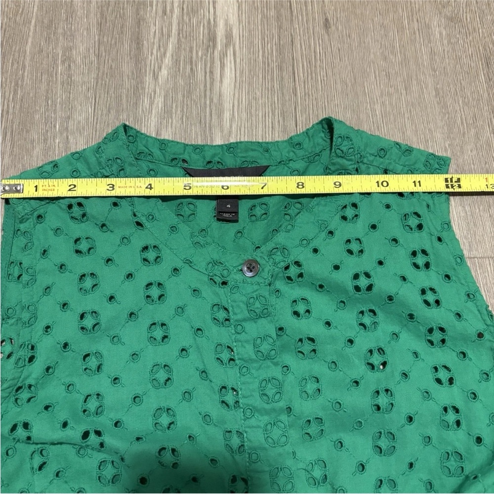 j crew green eyelet dress pre owned sz 4 - Picture 7 of 9